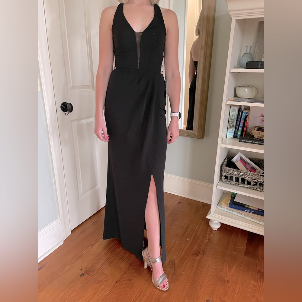 Black halter prom dress